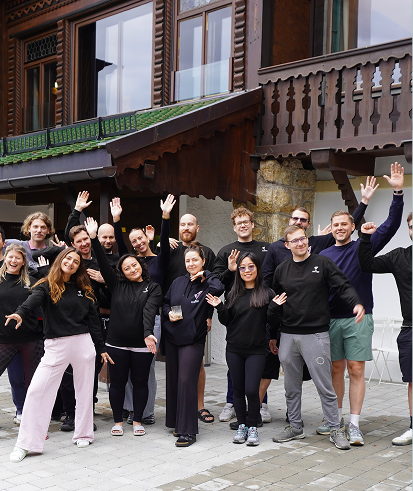 TheVentury team on a terrace during a trip